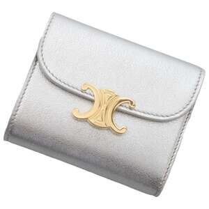 Celine Triomphe Flap Wallet Leather